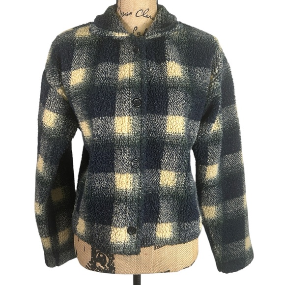 VTG Palmetto’s Cropped Plaid Teddy Jacket - Picture 8 of 15